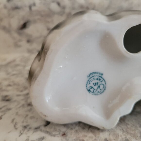 Vintage Ceramic Cat Figurine Gray & Black Striped Design Germany Stamp - Picture 5 of 8